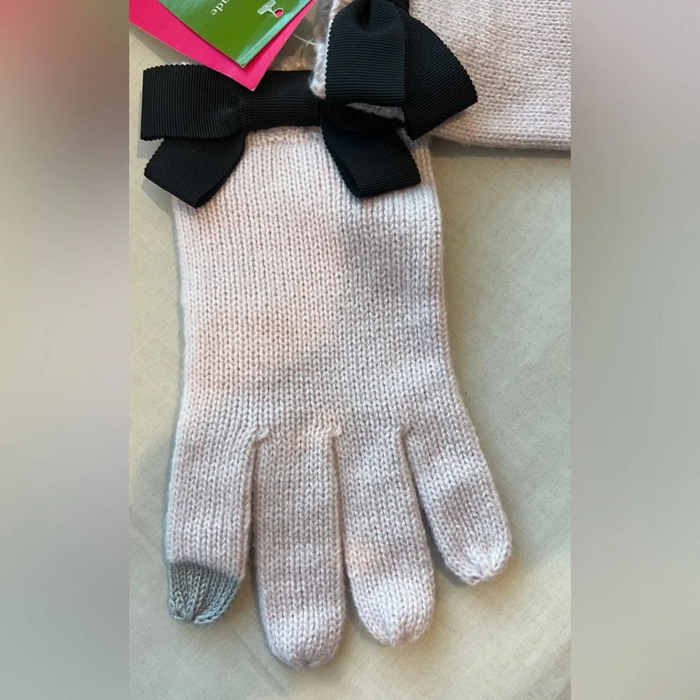Kate Spade: Grosgrain Bow Glove w/ Touch Tips - Plum Dawn/Black Bow